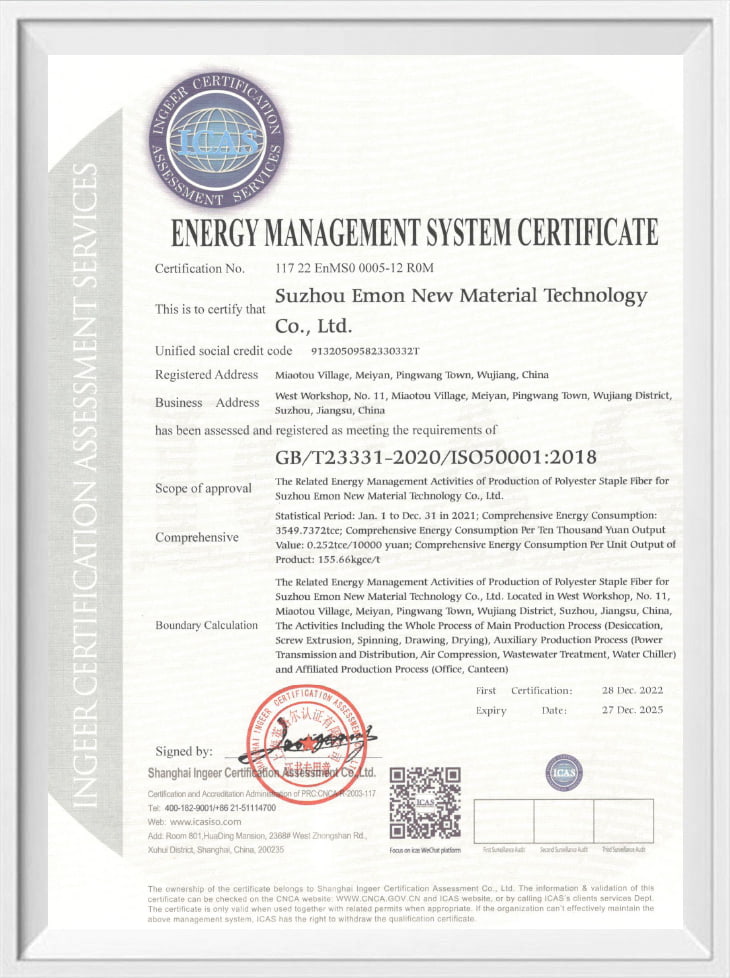 Certifikat for energistyringssystem